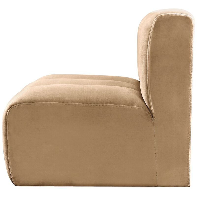 Meridian Furniture Arc Camel Velvet Straight Chair