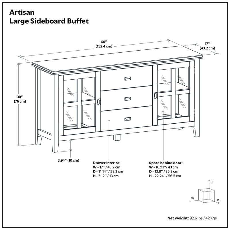 Simpli Home Artisan Large Sideboard Buffet image number 5