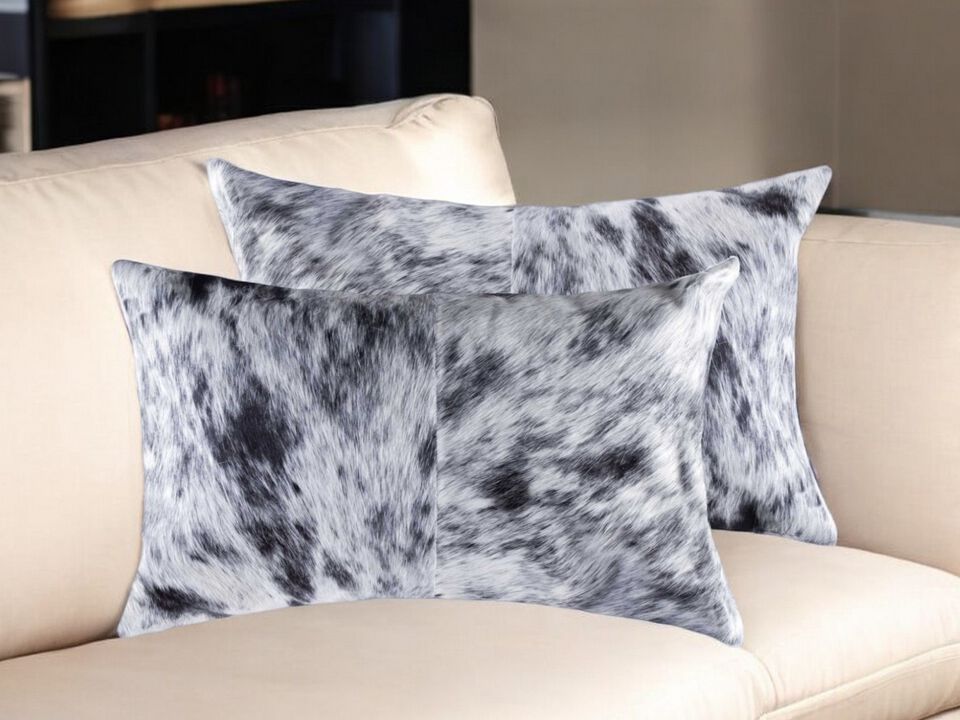 Set of 2 Cowhide Throw Pillow Covers for Sofa, Couch, or Living Room Decor