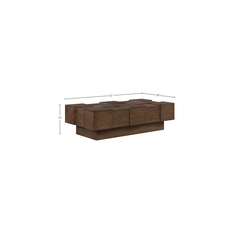 Meridian Furniture Anzio Brown Oak Veneer Coffee Table