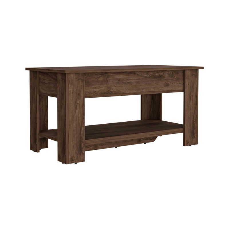 Streamdale Saturn Storage Table, Four Legs, Lower Shelf, Dark Brown image number 0