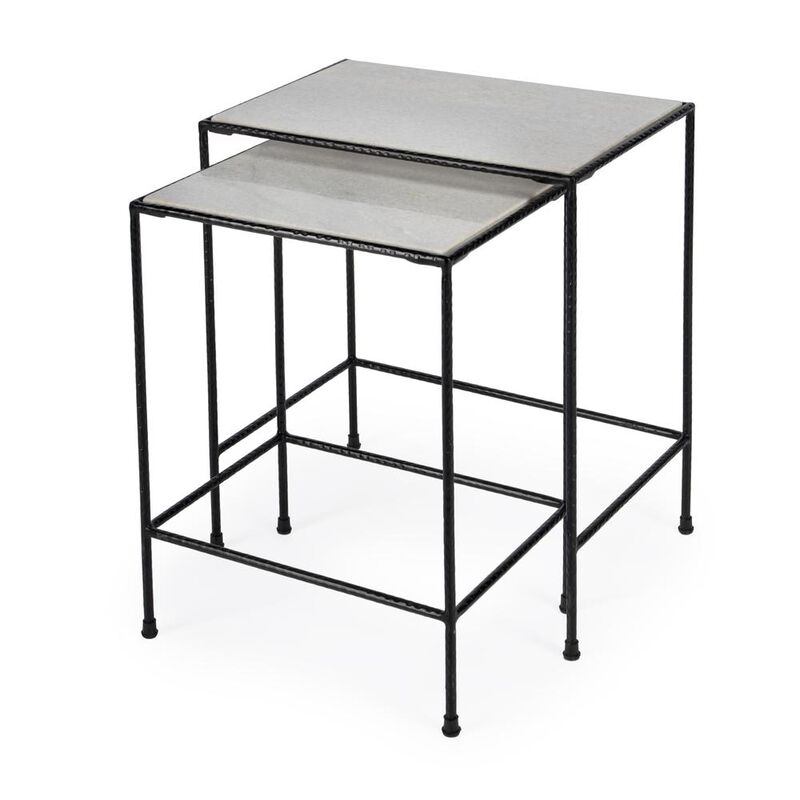 Butler Specialty Carrera Nesting Tables, Black, Black and White
