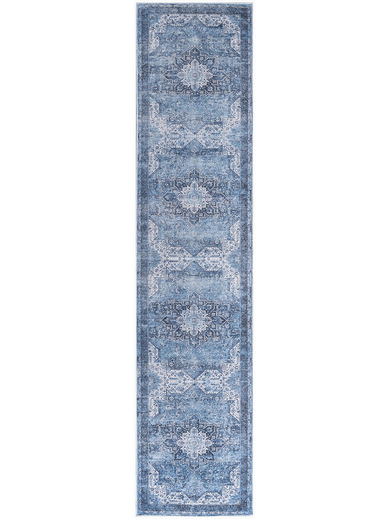 Nourison Washables NWB15 Blue 2'2" x 8' Rug image number 0