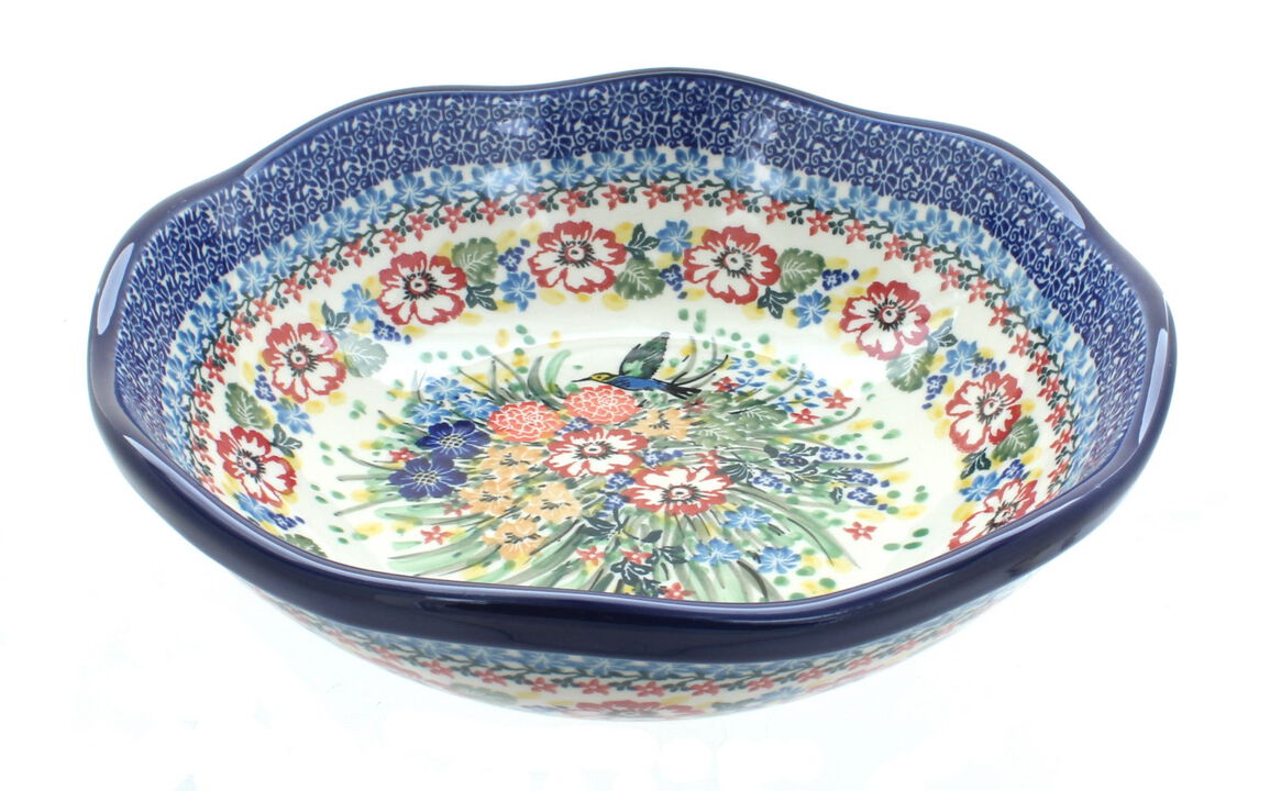Blue Rose Polish Pottery Eliza Large Scallop Bowl