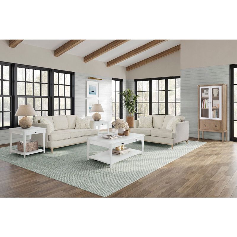 Wilmington Wood Top Cocktail Table W/ Casters-White