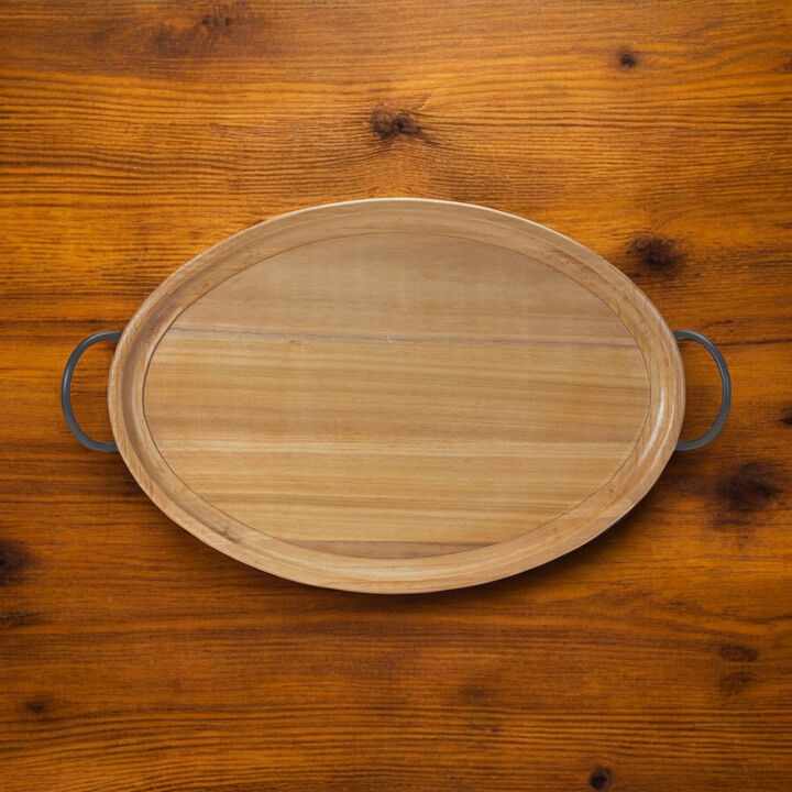 Decorative Wood Iron Tray for Stylish Storage and Display