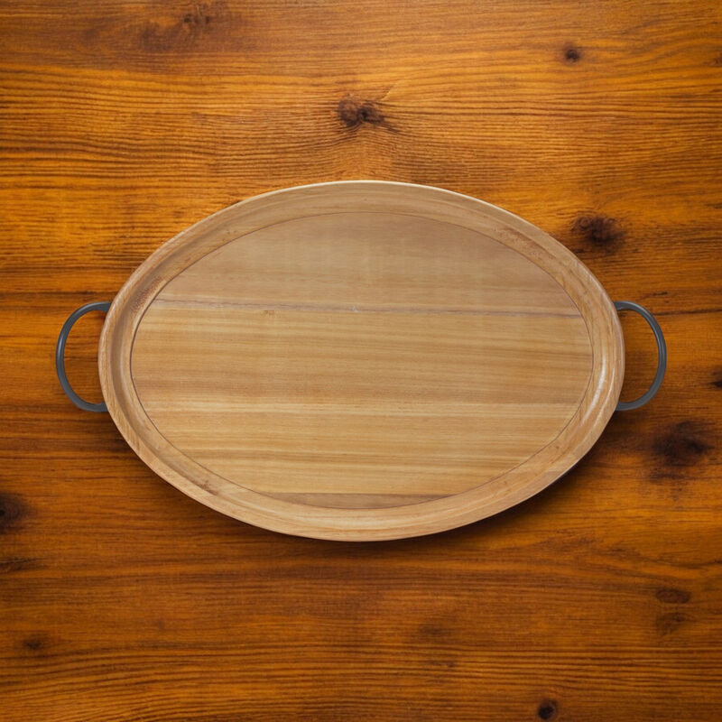 Decorative Wood Iron Tray for Stylish Storage and Display