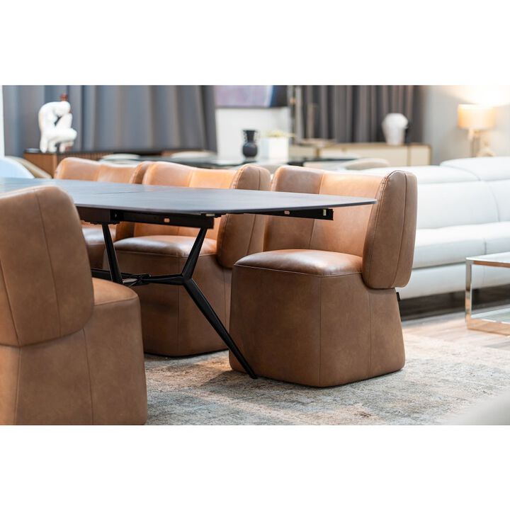 Modrest Standing - Modern Brown Vegan Leather Dining Chair