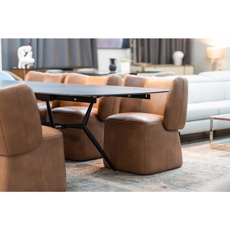 Modrest Standing - Modern Brown Vegan Leather Dining Chair