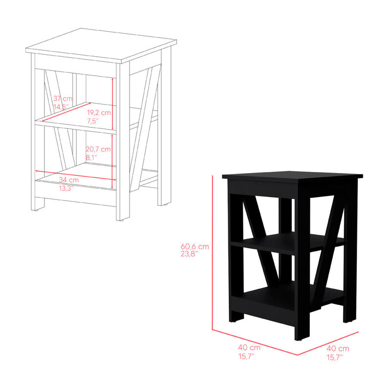 Side Table Rossville, Living Room, Black