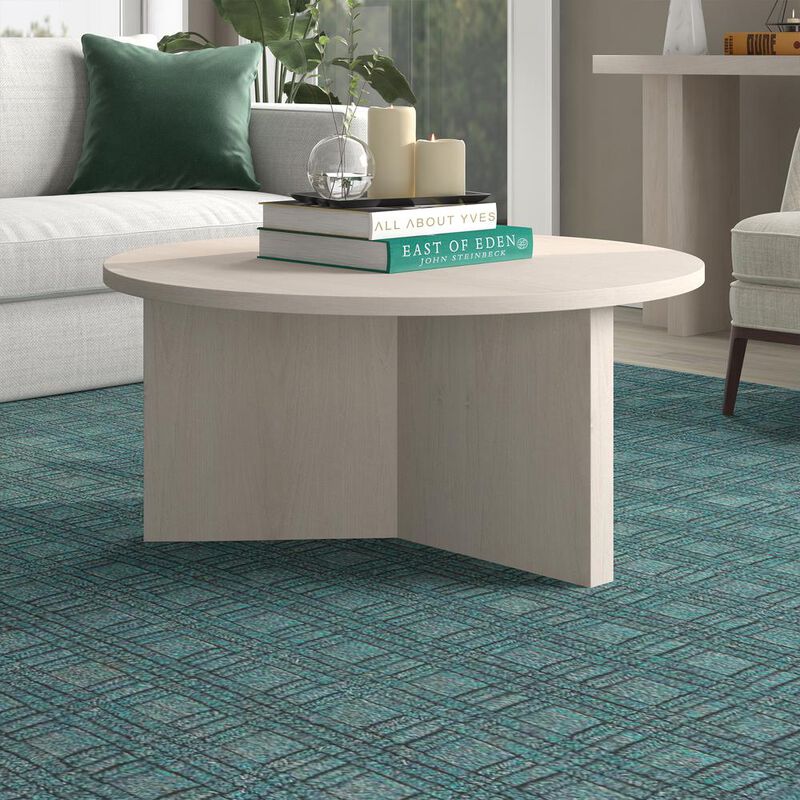 Hudson&Canal Anders 36 Wide Round Coffee Table in Alder White