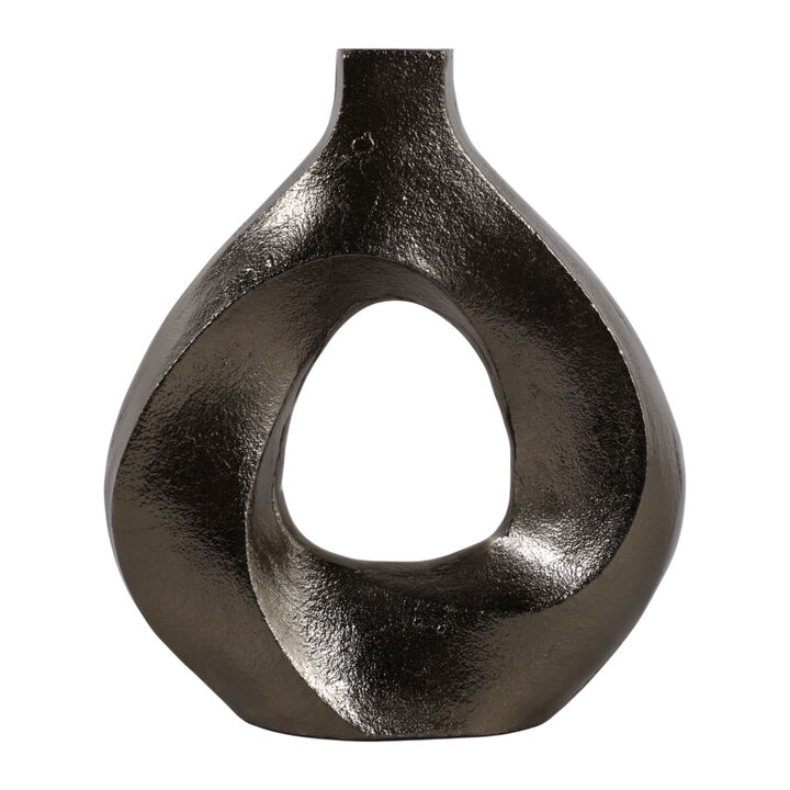 9x8" Cut-out Swirl Vase, Brass