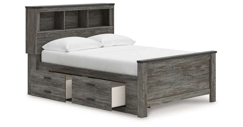 Frandern Full Bookcase Panel Bed with Storage image number 4