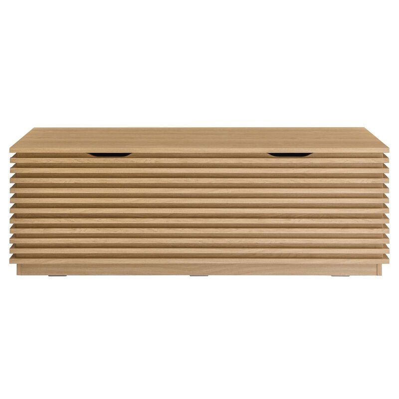 Modway Render 47" Wood Grain Storage Bench in Oak image number 3