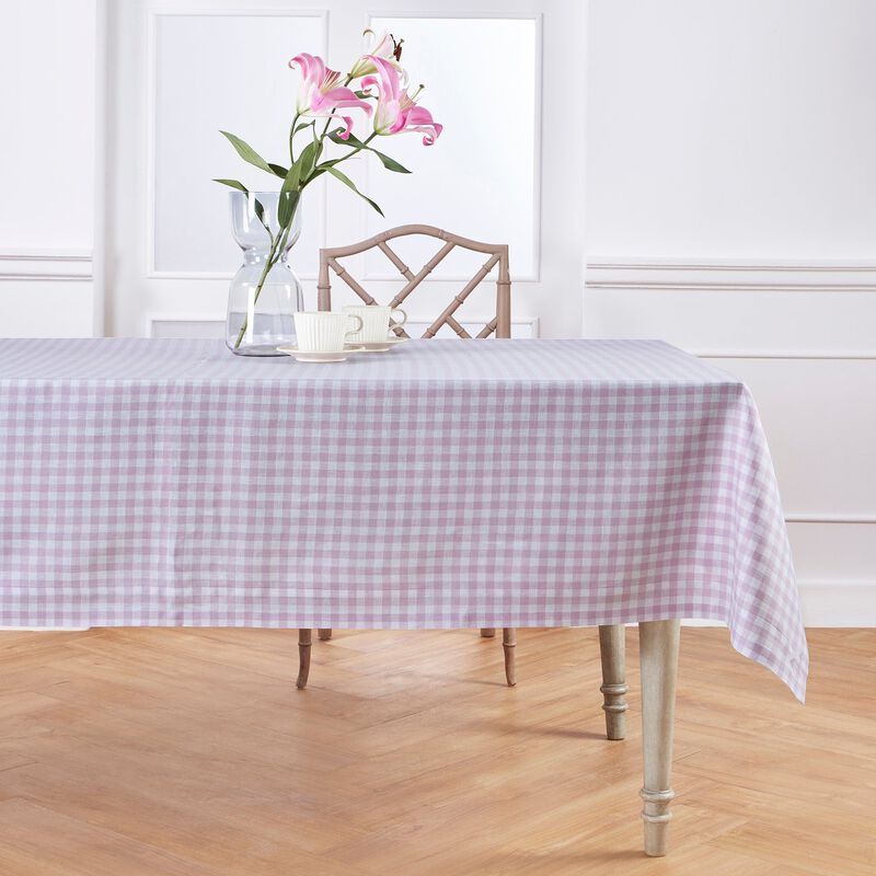 Solino Home Gingham Check 100% Linen Tablecloth &ndash; Handcrafted, Machine Washable, Perfect for Holiday and Everyday Dining