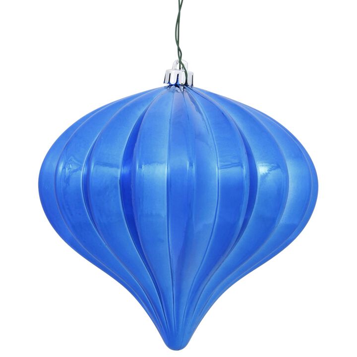 Vickerman 5.7" Blue Shiny Onion Christmas Ornament, UV Treated, Set of 3