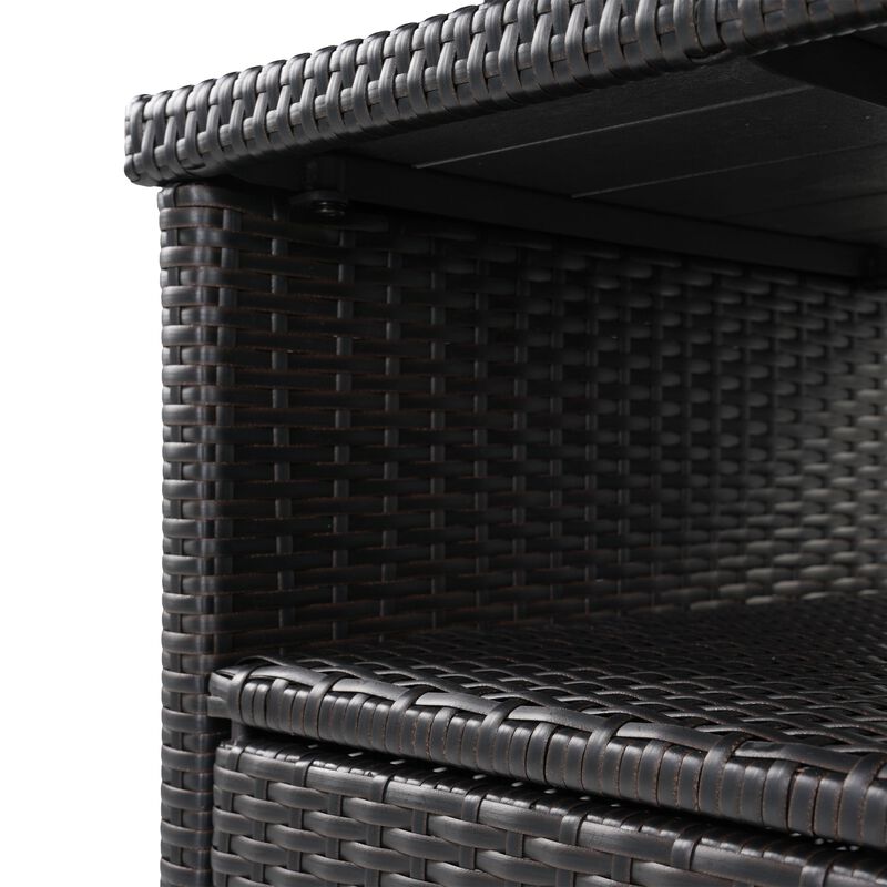 Mondawe Removable Rattan Dining Cabinet with UV-Resistant Handwoven Resin & Multi Functional Storage