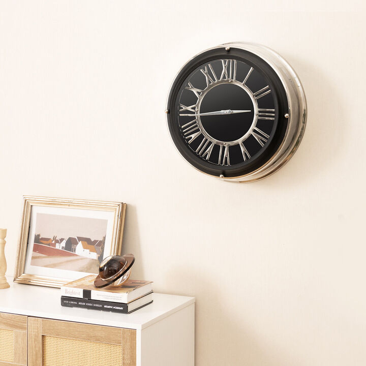 Silent Wall Clock with Silver Frame