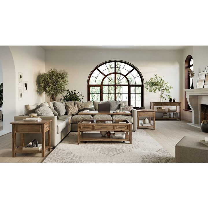 Jofran Claremont 50 Transitional Rustic Wood Sofa Console Table with Storage