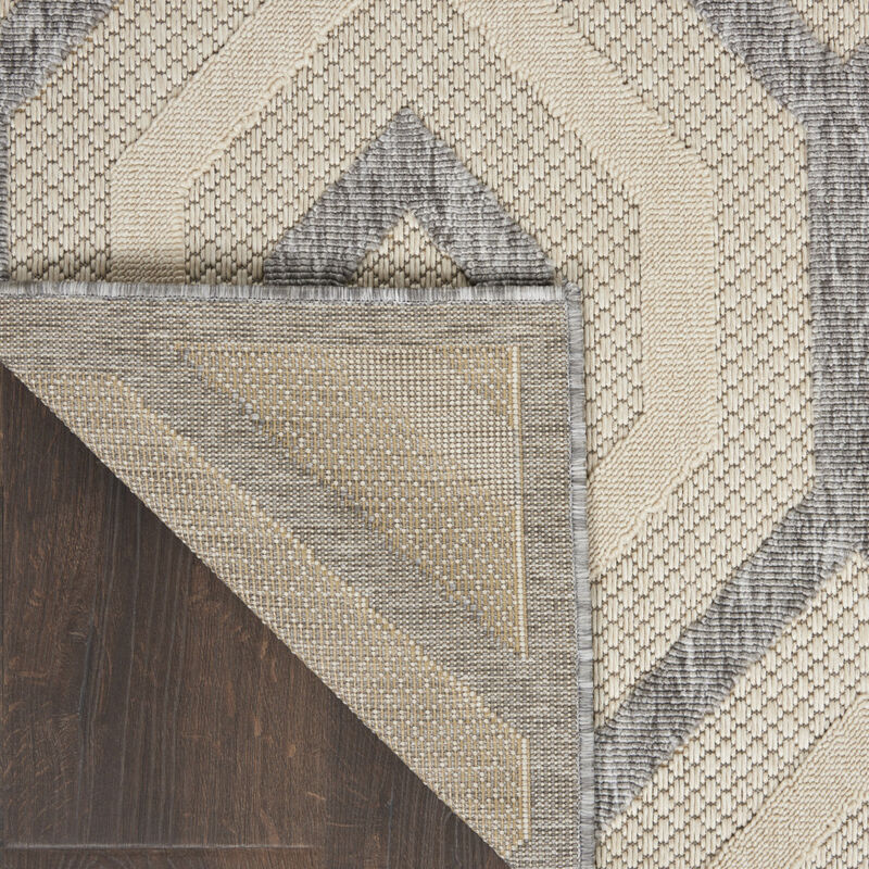 HomeRoots 6' X 9' Cream And Gray Geometric Indoor Outdoor Area Rug image number 3