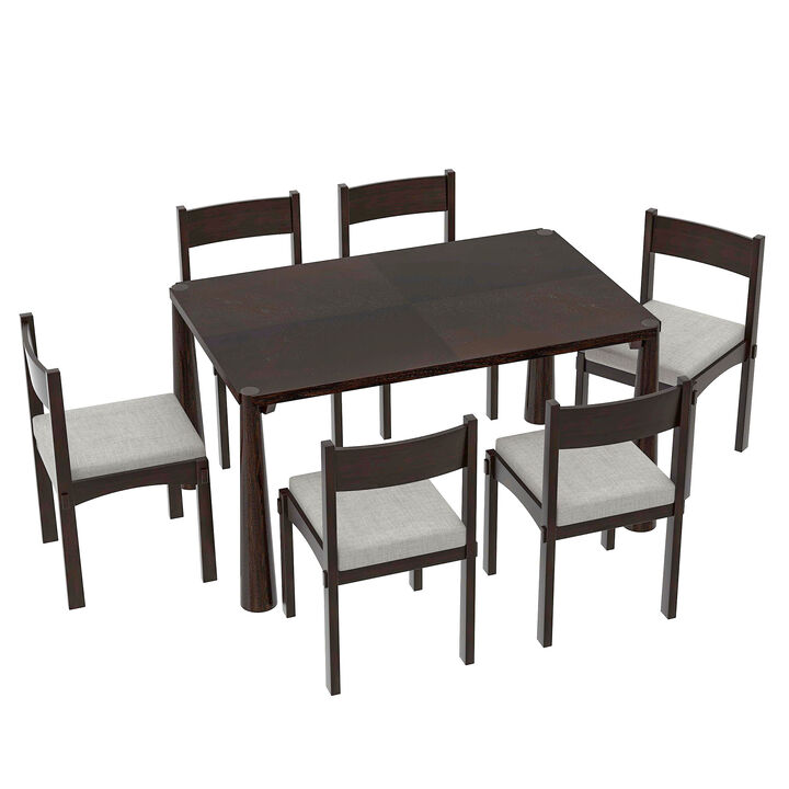Merax 7-Piece Retro Dining Table Set for 6