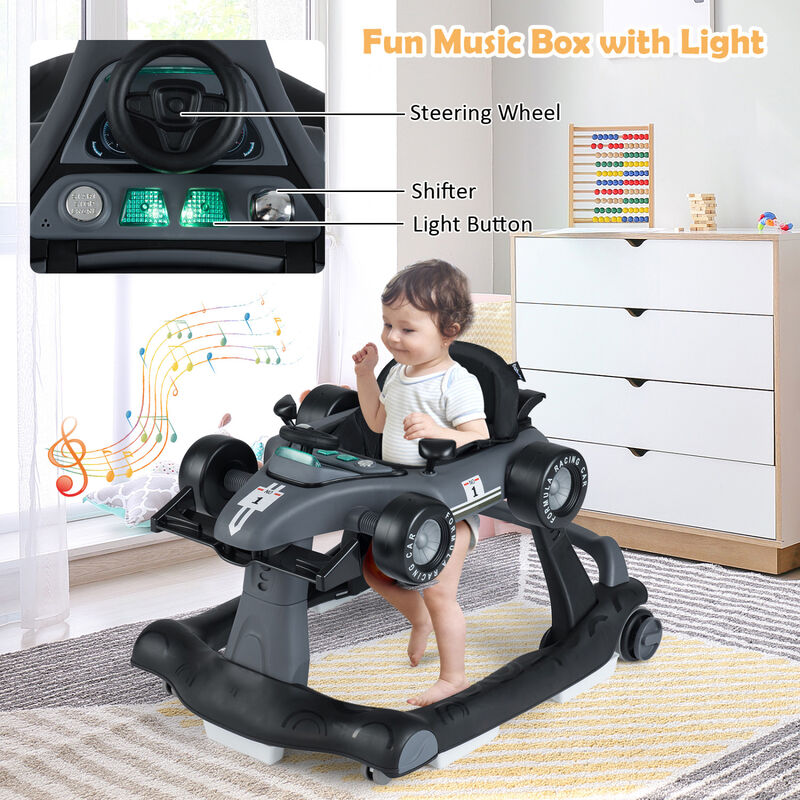 4-in-1 Foldable Activity Walker with Adjustable Height for Toddlers image number 5