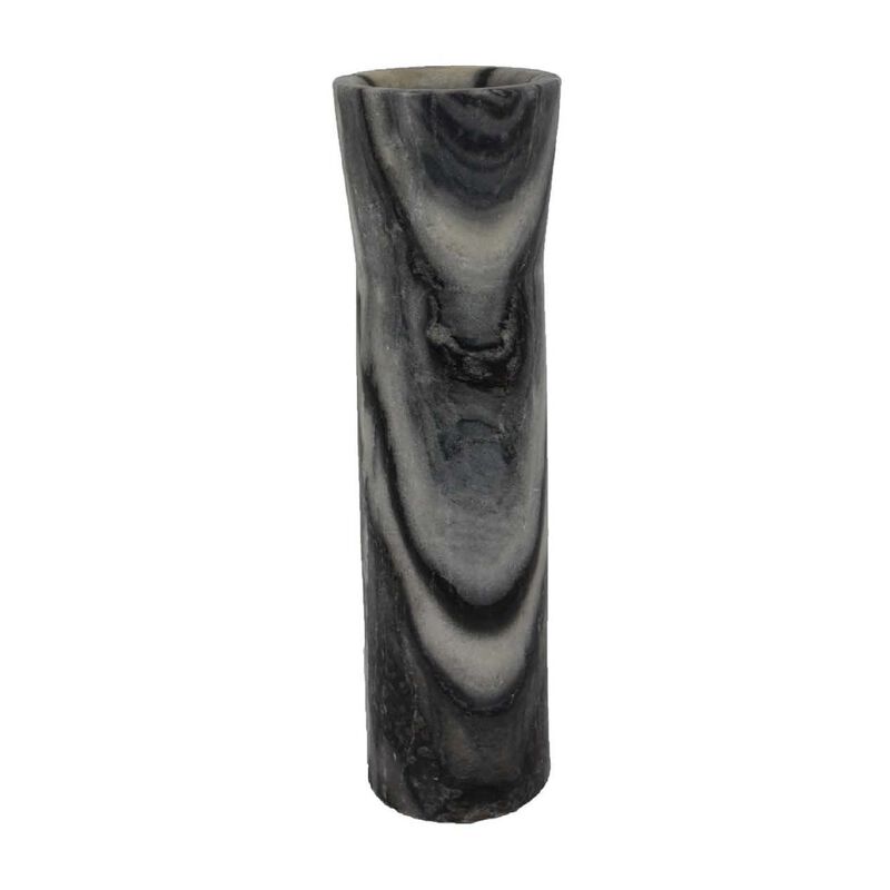 Danny Tall Accent Vase, Natural Stone Pattern Gray Marble 14 Inch