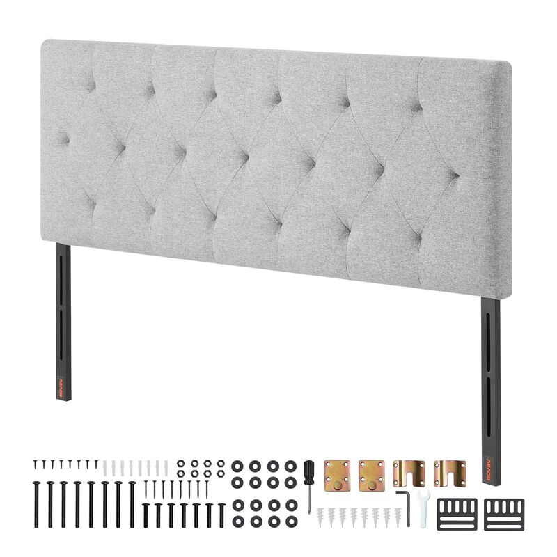 Full Size Headboard, Adjustable Height Diamond Tufted Upholstered Bed Headboard image number 9
