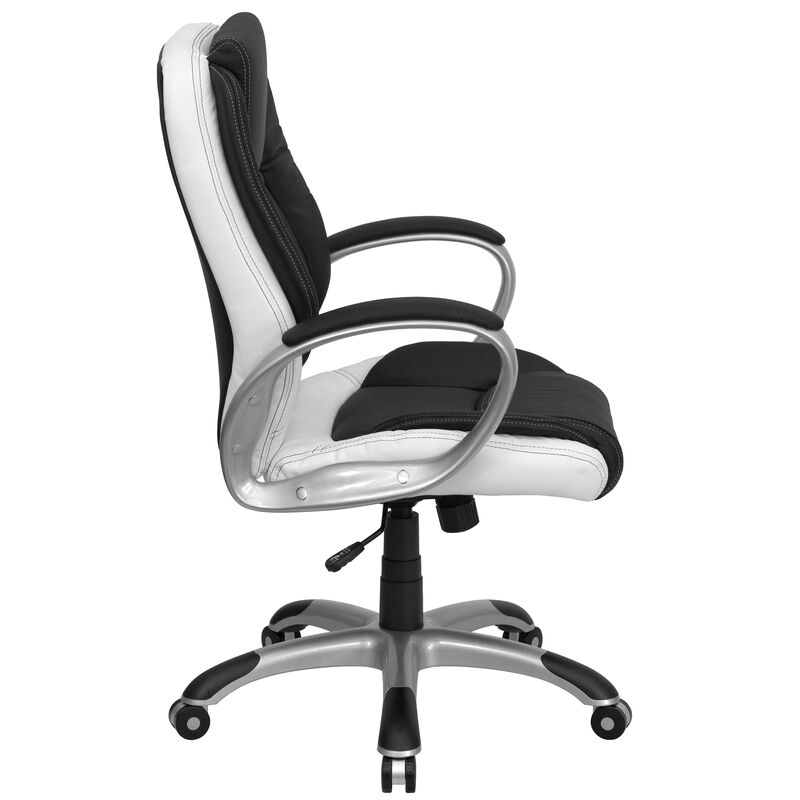 Mid-Back and LeatherSoft Executive Swivel Office Chair with Arms