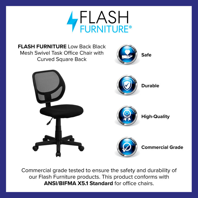 Neri Low Back Mesh Swivel Task Office Chair image number 9