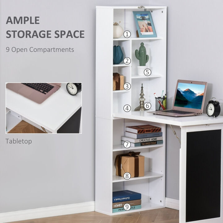 Floating Desk Cabinet Wall-Mounted Workstation with Storage