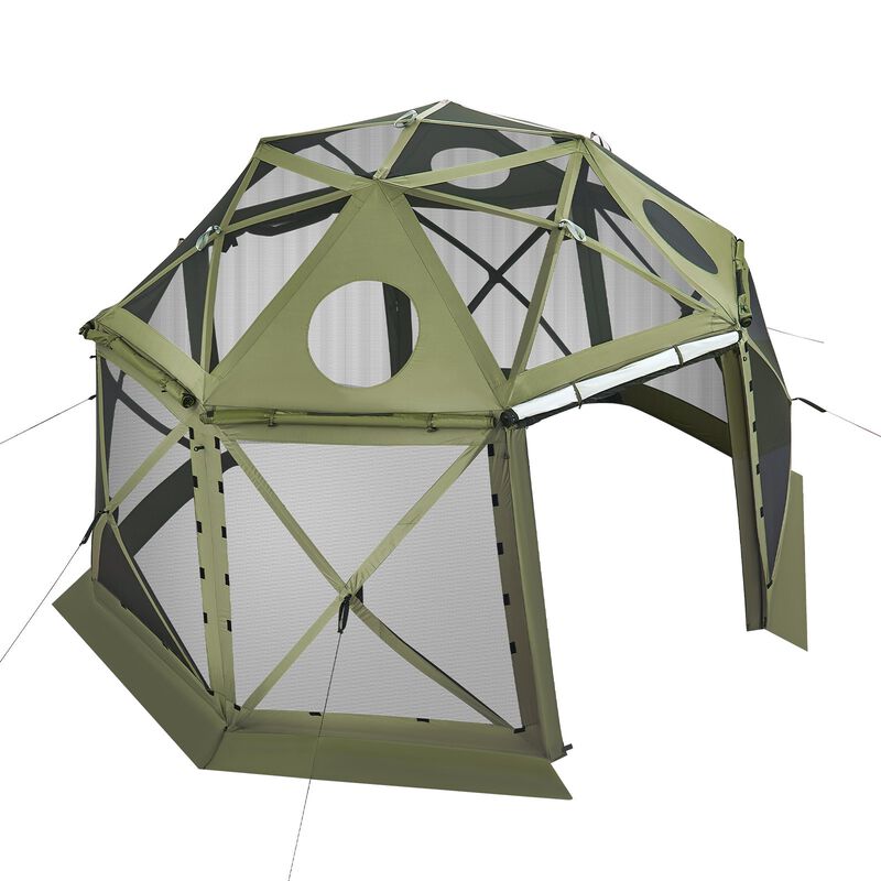 Large Pop-Up Gazebo Tent with Mesh Screen and Carry Bag for Camping-Green image number 0