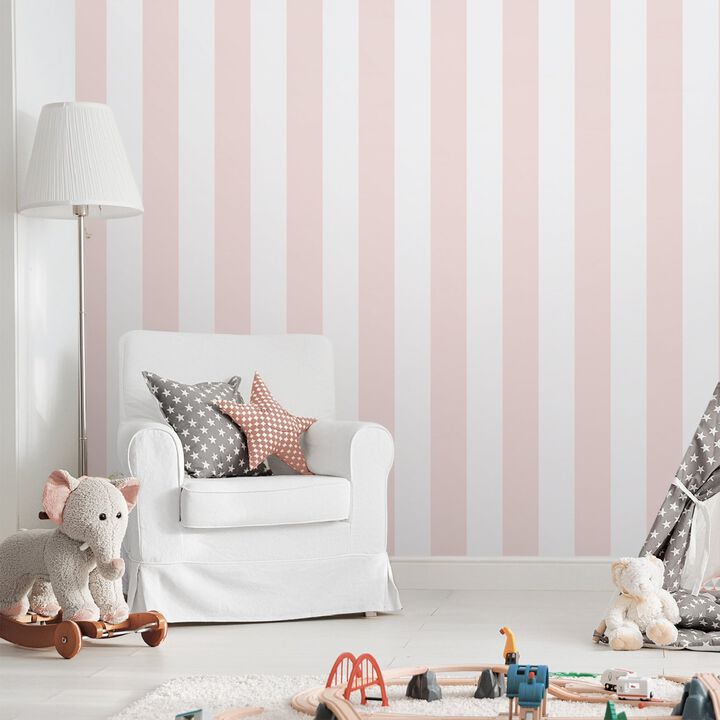 Bambino Bambino Stripes Pink Wallpaper 293-1