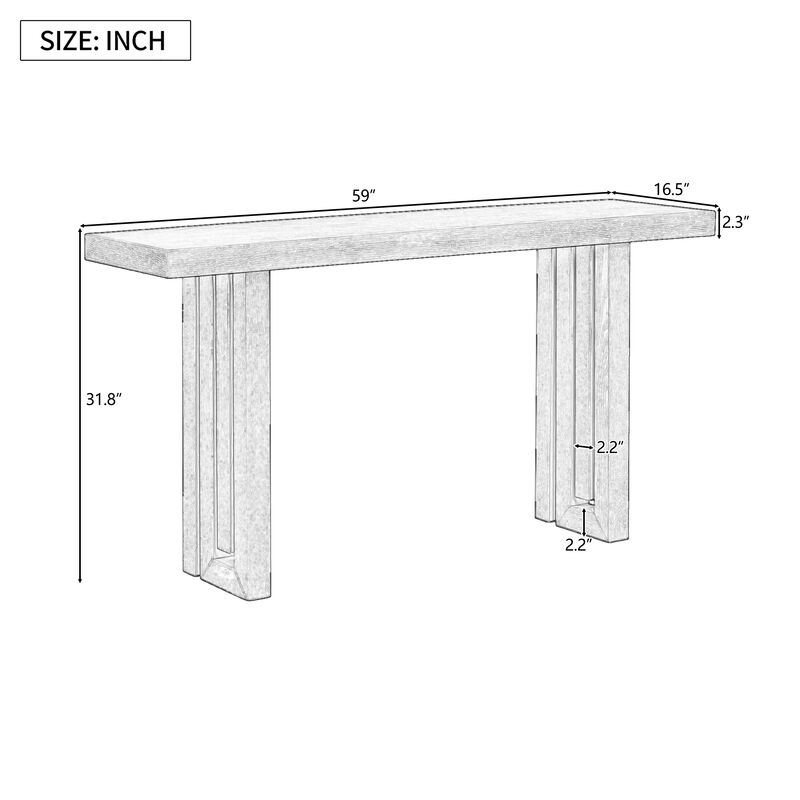 Merax Oak Veneer Rectangular Console Table