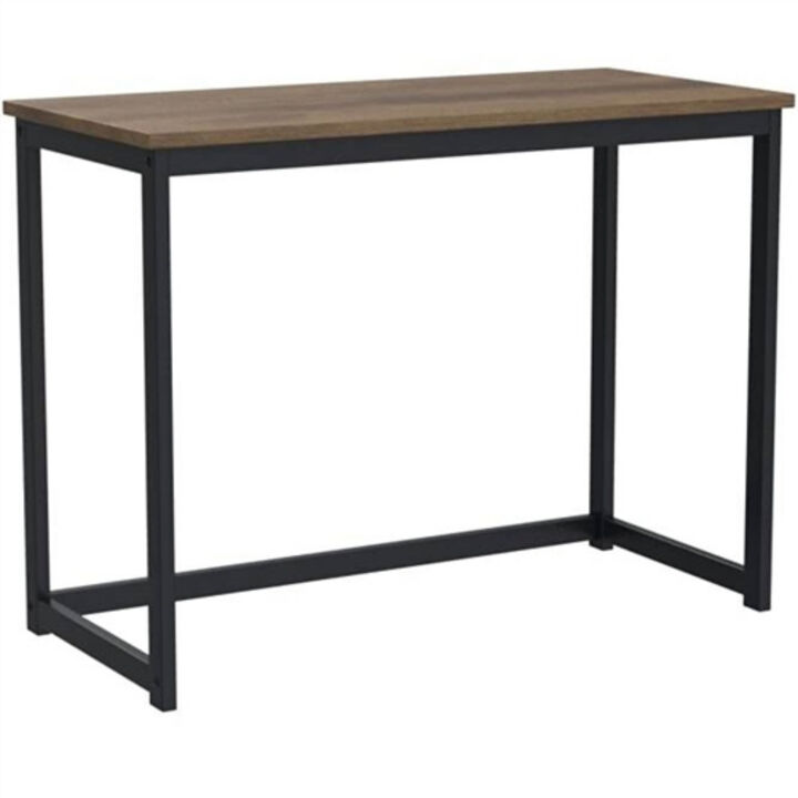 Compact Modern Laptop Desk with Metal Frame and Wood Top for Home Office