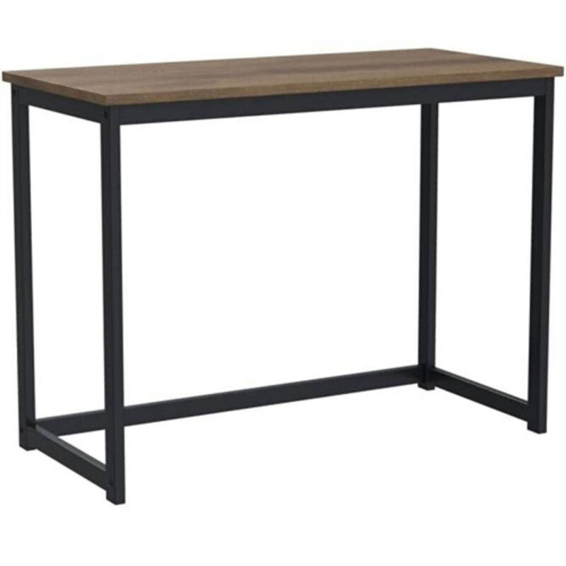 Compact Modern Laptop Desk with Metal Frame and Wood Top for Home Office