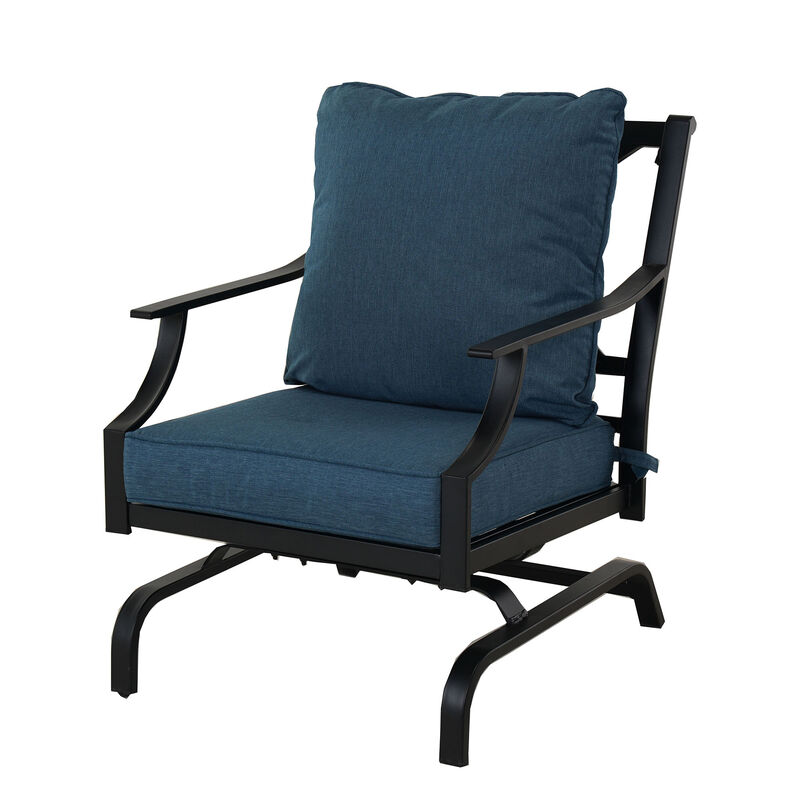 Mondawe 2-Piece Patio Rocking Chair Set, W/ Coated Steel Frame And Cushions Fixed Rocking Chairs image number 0