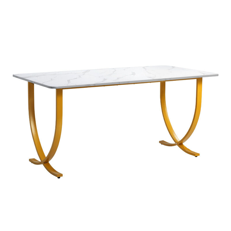 Large Executive Computer Desk, Modern Office Workstation for Conference Room and Home Office-White image number 0