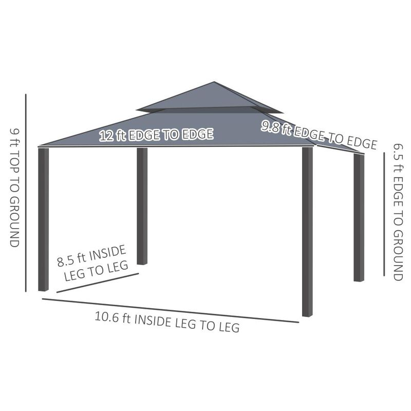 Hivvago 10x12 Patio Gazebo with Netting and Privacy Curtains image number 2
