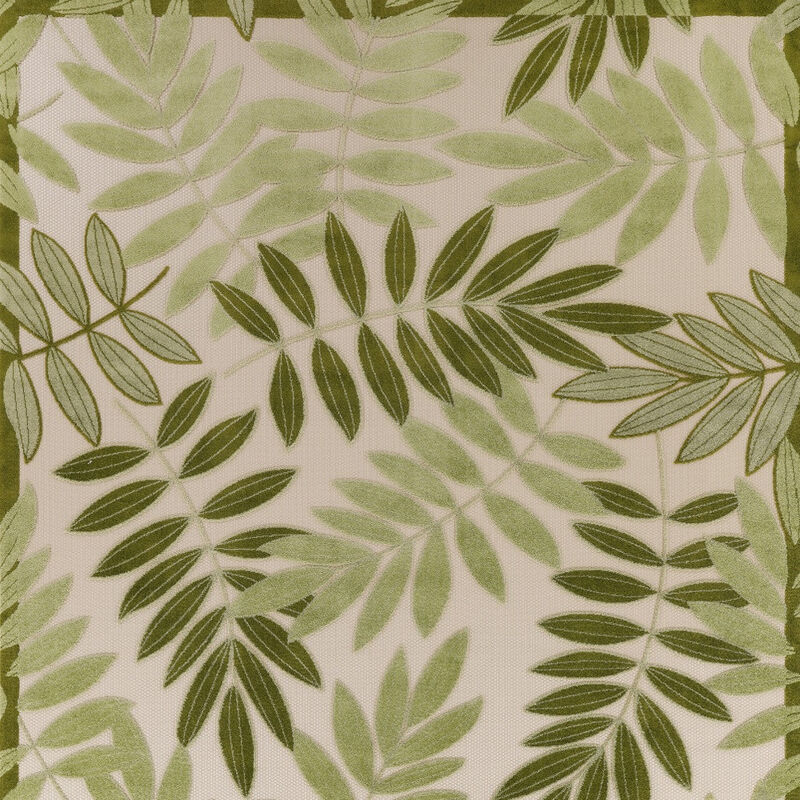 HomeRoots 10' X 14' Ivory And Green Palm Leaf Indoor Outdoor Area Rug image number 4