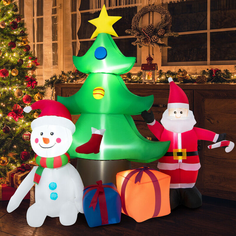 7.2 Feet Inflatable Lighted Christmas Decoration Tree with Santa Claus image number 6