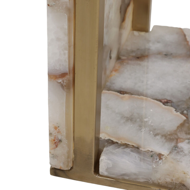 Agate C-Table, White/Gold image number 5