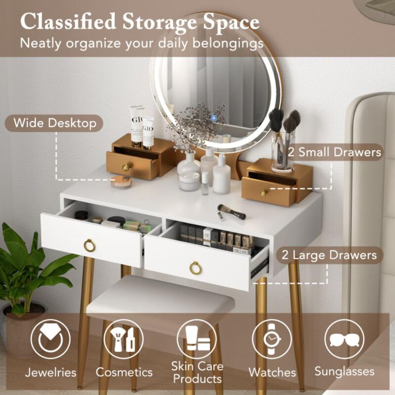 Hivvago Vanity Table Set with Mirror