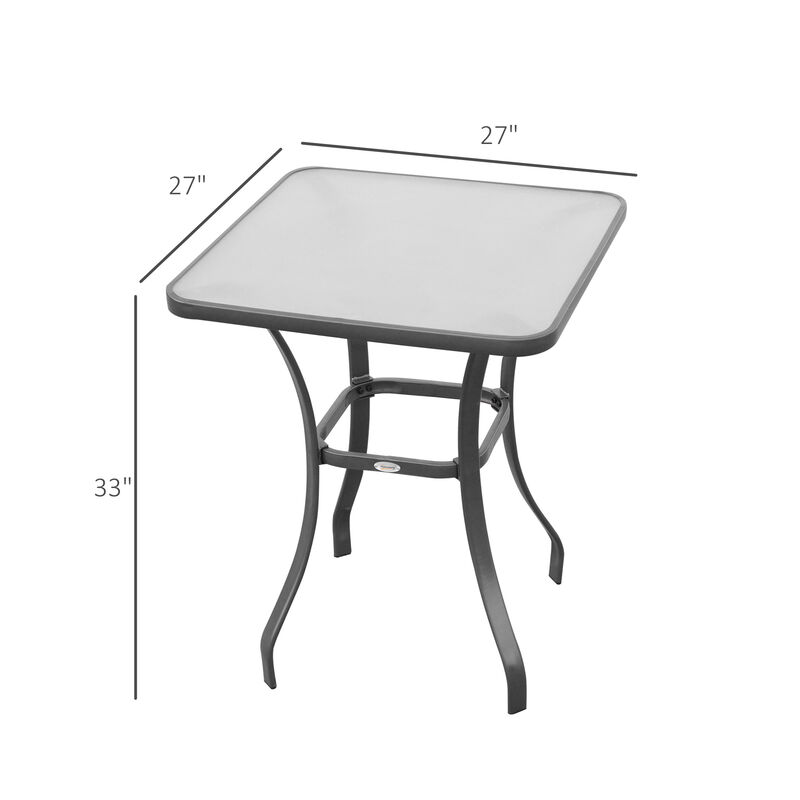 Hivvago 27" Square Outdoor Bistro Table image number 2