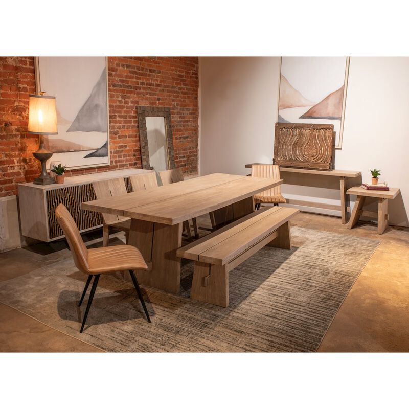 World Interiors Acadia 79" Dining Bench in Oat image number 6