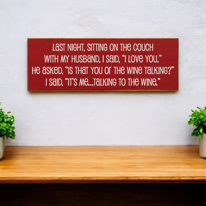 Humorous Wine Quote Wood Sign, Rustic Home Wall Decor for Kitchen Bar and Living Room