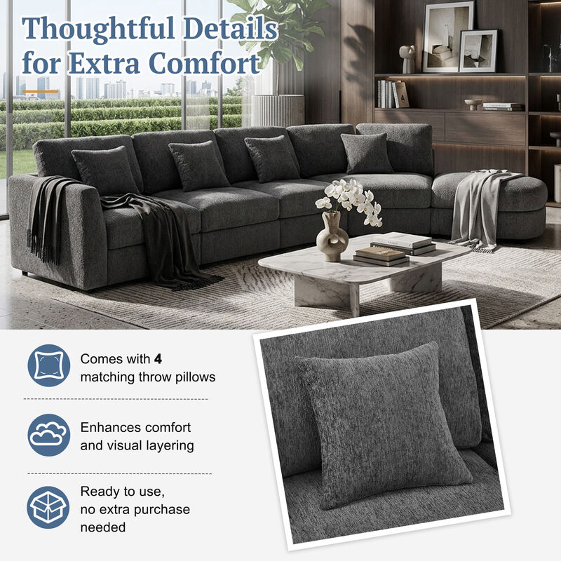Fimerl Oversized Chenille Sectional Sofa image number 6