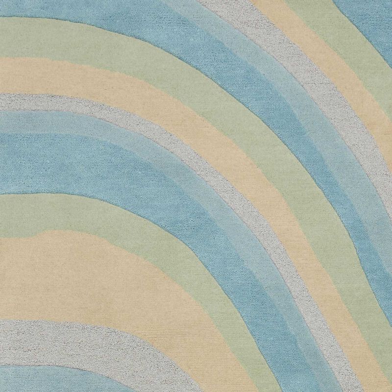 HomeRoots 8' X 10' Blue Beige And Green Wool Abstract Hand Tufted Area Rug image number 2