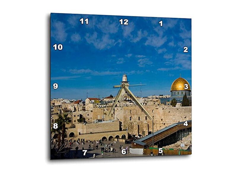Israel Jerusalem Western Dome Rock Aldo Wall Clock 15 Inch Home Decor image number 1