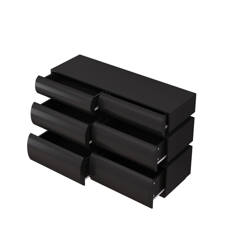6 Drawer Dresser for Bedroom, White Dresser No Handle, Modern 6 Chest of Drawers with Wide Storage image number 5